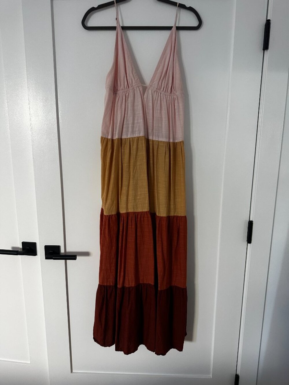 Anthropologie Color-block Tiered Maxi Dress Size Medium